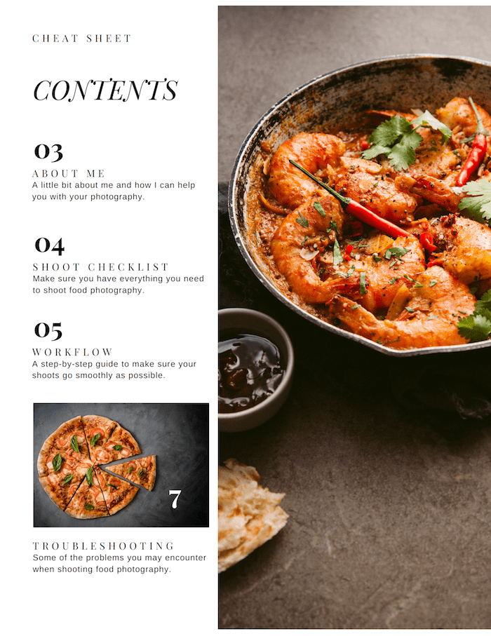 food photography cheat sheet by gastrostoria